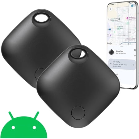 Air Tags-2 Pack Android,Luggage Tags for Android Works with Find Hub App Tags Item Finder for Key Finders & , Backpack,Suitcase (Android only,NOT for iOS)