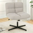 thumbnail image 2 of Spaco Office Armless Chair Cross Legged with Imitation Lamb Fleece and Adjustable Height-Gray, Home Office Computer Desk Chair, Ergonomic Office Chair for Bedroom,Study, 2 of 11