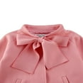 thumbnail image 3 of Little Girls Jacket Solid Color Loose Bow Neck Side Pockets Outerwear, 3 of 6