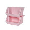 thumbnail image 1 of Mainstays 2-Pack Stacking Bins - Pink, 1 of 6