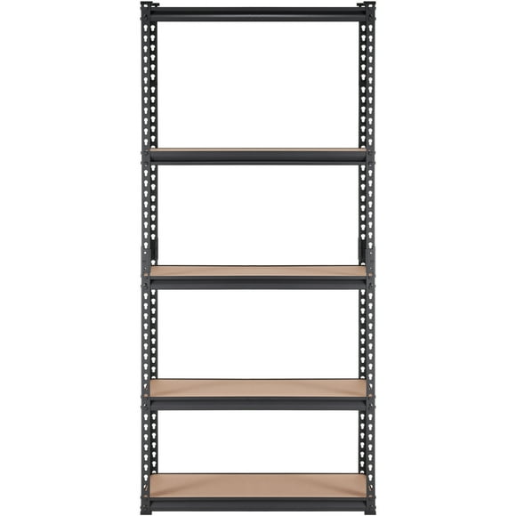 KFFKFF Storage Shelving Unit, 5-Level Adjustable, Supports up to 2000 lbs, Robust Garage Metal Shelves Organizer, Black, Dimensions 36" L x 18" W x 72" H, Suitable for Kitchen, Pantry