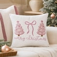 thumbnail image 3 of Christmas Printed Throw Pillow White Plump Festive Decorative Cushion For Sofa Couch Bed Holiday Decor, 3 of 7