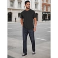 thumbnail image 5 of DARING DIVA Men's Henley Breathable Short Sleeve Button Down T-Shirt L Black, 5 of 7