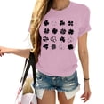 thumbnail image 2 of Pxiakgy Vente Chaude! T-Shirt Trèfle de la Saint-Patrick pour Femmes Chanceux Irlandais Manches Courtes T-Shirt Graphique Trèfle Mode Décontractée Imprimé Amour Col Rond Manches Courtes T-Shirt, 2 of 4