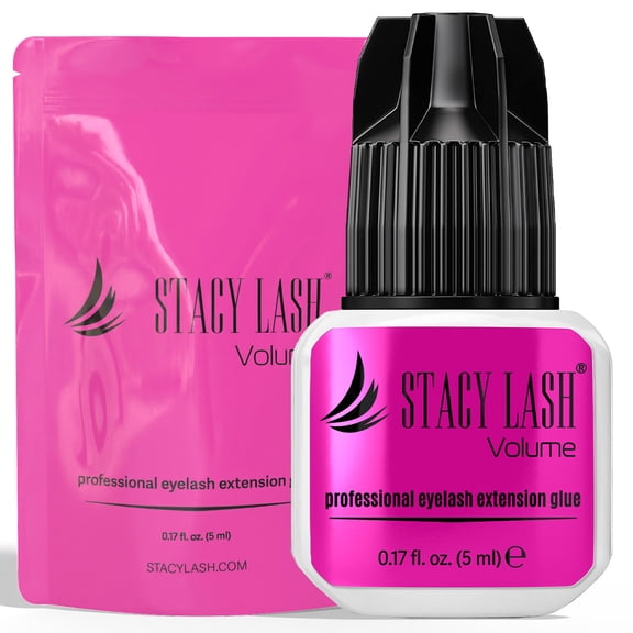 Stacy Lash Volume Glue (0.17 fl.oz/ 5 ml) - Black Cyanoacrylate Eyelash Extension Adhesive - Professional Use Only - Suitable for Volume and Classic Extensions