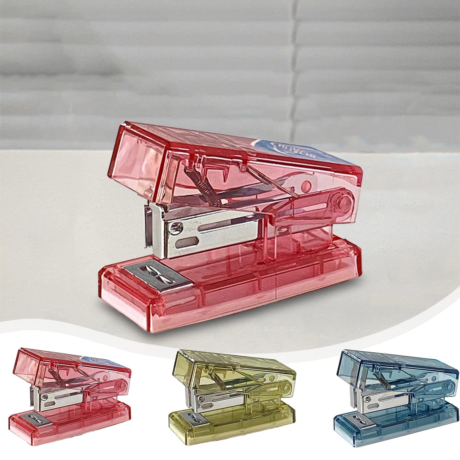 Sentmoon Stapler Portable Transparent Mini Stapler For Students And Office Use Small Lightweight Handheld Stapler With Ergonomic Grip And Metal Mechanism for Office Use