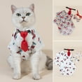 thumbnail image 3 of CSChome Pet Shirt 1 Set Dog Shirt Knot Button Closure Breathable Super Soft Washable Non-Fading Summer Costume Set, 3 of 7