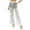 White, variant on Lenpel Women's Beach Pants High Waisted Drawstring Hollow out Wide Leg Crochet Boho Pants Cover up Pants