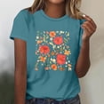 thumbnail image 3 of Tops Cortos para las Mujeres Blusas Impresas Manga Corta Cuello Redondo, Tops de Blusa para las Mujeres Primavera Verano Casual, 3 of 4