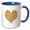 Blue/White, variant on 3drose, a Heart Full of Ochre Brown Hearts, 11oz Two-tone Green Mug