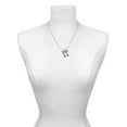 thumbnail image 3 of Delight Jewelry Silvertone Crystal Script ''Love'' - Love and Lock Charm Necklace, 18"+1", 3 of 4