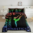 thumbnail image 2 of Feelyou Gymnast Athlete Queen Comforter Set for Kids, Ballet Dancing Bedding Sets, Cartoon Sports Theme Reversible Bedding Comforter Set, Breathable Home Decor, 3pcs, 2 of 8