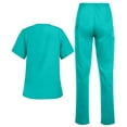 thumbnail image 2 of Strictly Scrubs Women’s Scrub Set – Includes V-Neck Top and Elastic Pant (X-Large, Turquoise), 2 of 7
