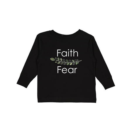 

Inktastic Faith Over Fear with Laurels Boys or Girls Long Sleeve Toddler T-Shirt
