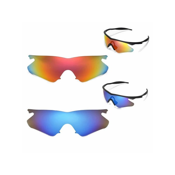 Walleva Polarized Ice Blue   Fire Red Lenses For Oakley M Frame Heater Sunglasses