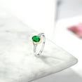 thumbnail image 4 of Gem Stone King 10K Yellow Gold and 925 Sterling Silver Green Nano Emerald and White Lab Grown Diamond Engagement Ring for Women (0.68 Cttw, Available in Size 5, 6, 7, 8, 9), 4 of 4