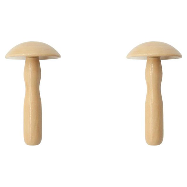 Ounissouiy Herramientas de costura en forma de hongo para zurcir de madera, hongo para zurcir rojo 2piezas