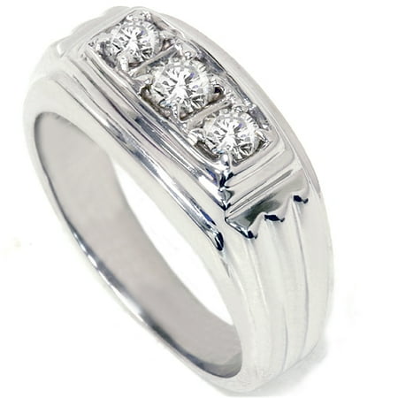 3/4ct Diamond Mens 14K White Gold Wedding Ring - Walmart.com