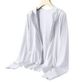 thumbnail image 4 of Hcyirli Women's UPF 50+ Hooded Sun Jacket Ice Silk Lightweight Long Sleeve Zip Up Outdoor Wear for Hiking and Summer Activities White XXXXXL, 4 of 4