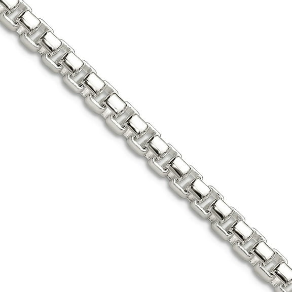 925 Sterling Silver Polished 4mm Round Box Chain Necklace 30 Inch Chain Necklace for Women and Men