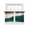 thumbnail image 2 of Abstract Gold Sheer Curtains 45 Inches Long 2 Panels White Green Mottled Minimalist Cracks Texture Light Filtering Semi Sheer Window Curtains Drapes for Bedroom Living Room 52"x45", 2 of 7