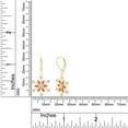 thumbnail image 4 of Marquise Cut Simulated Citrine & Round White Cubic Zirconia Snowflake Leverback Drop Dangle Earrings In 14k Yellow Gold Over Sterling Silver For Womens Her, 4 of 5