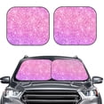 thumbnail image 2 of Windshield Sun Shade, Pink Purple Glitter Texture Foldable Car Sun Shade Windshield for Front, 2 Pieces, 2 of 7
