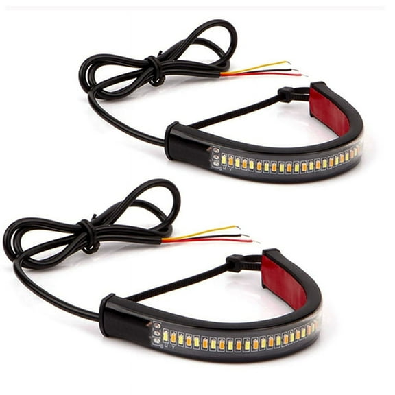 Universal Motorcycle LED Strip Lights with Tail Brake Stop Turn Signal Lights All-in-one 2pcs