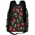 thumbnail image 3 of Lsque Sweet Red Cherry Pattern Backpack – School Travel Canvas Daypack with Ergonomic Padded Straps, Multiple Compartments & Leather Handle, 3 of 5