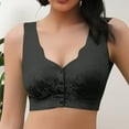 thumbnail image 2 of WZXFASHION Women's Underwire Bra With Front Clasp For Reducing Excess In The Armpit Area Bra Black L, 2 of 7