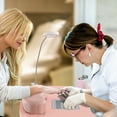 thumbnail image 4 of Costway Folding & Portable Manicure Table with Dust Collector LED Lamp Carry Bag Pink Pink, 4 of 10
