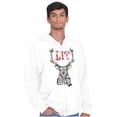 thumbnail image 5 of Funny Christmas Hipster Reindeer Lit Zip Up Hoodie Men's Women's Brisco Brands M, 5 of 6