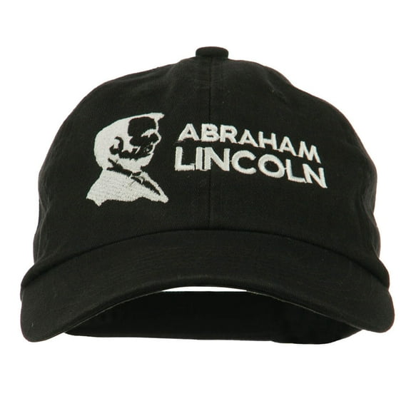 Abraham Lincoln Embroidered Washed Cap - Black OSFM