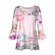 thumbnail image 4 of ICHUANYI Clearance Women Fashion Printed Casual V-Neck Short Sleeve Loose T-Shirt Blouse Tops(Pink, M) ICHUANYI WER2023081002724, 4 of 5