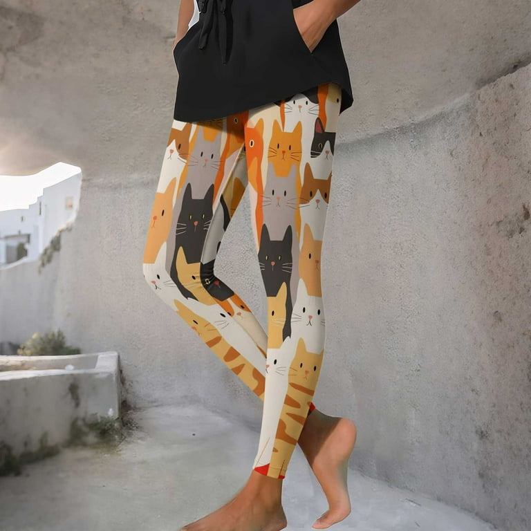 Fall Leggings Fun Print Leggings QATAINLAV Leggings For Women