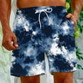 thumbnail image 4 of Dagegui Mens Casual Beach Shorts Tie Dye Printed Summer Shorts Loose Elastic Waist Drawstring Shorts Big and Tall Outdoor Travel Shorts with Pockets Navy XL, 4 of 7