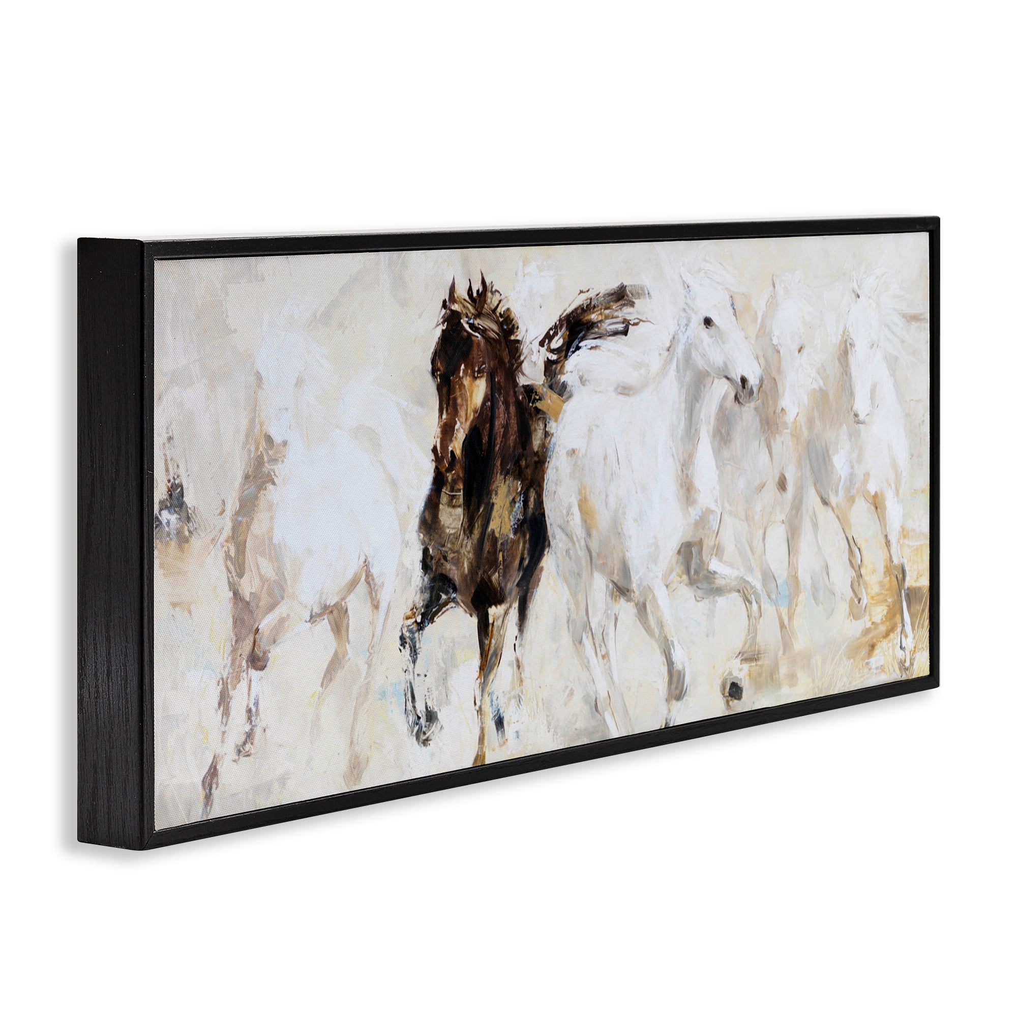 Stupell Industries Dancing Horses Abstract Scene Black Framed Giclee Art, design by Lorenzo Collective