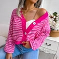 thumbnail image 4 of Vedolay Womens Cardigan Sweaters Open-Front Cardigan Coat Solid Color Coats for Women Hot Pink,S, 4 of 5