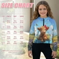 thumbnail image 7 of Xixirimido Highland Cow Butterfly Floral Truck Pattern Girls' Hoodies Sweatshirts Half Zipper Pullover Crop Tops with Pocket for Teen Girls Long Sleeve Sweater Size 11-12, 7 of 7