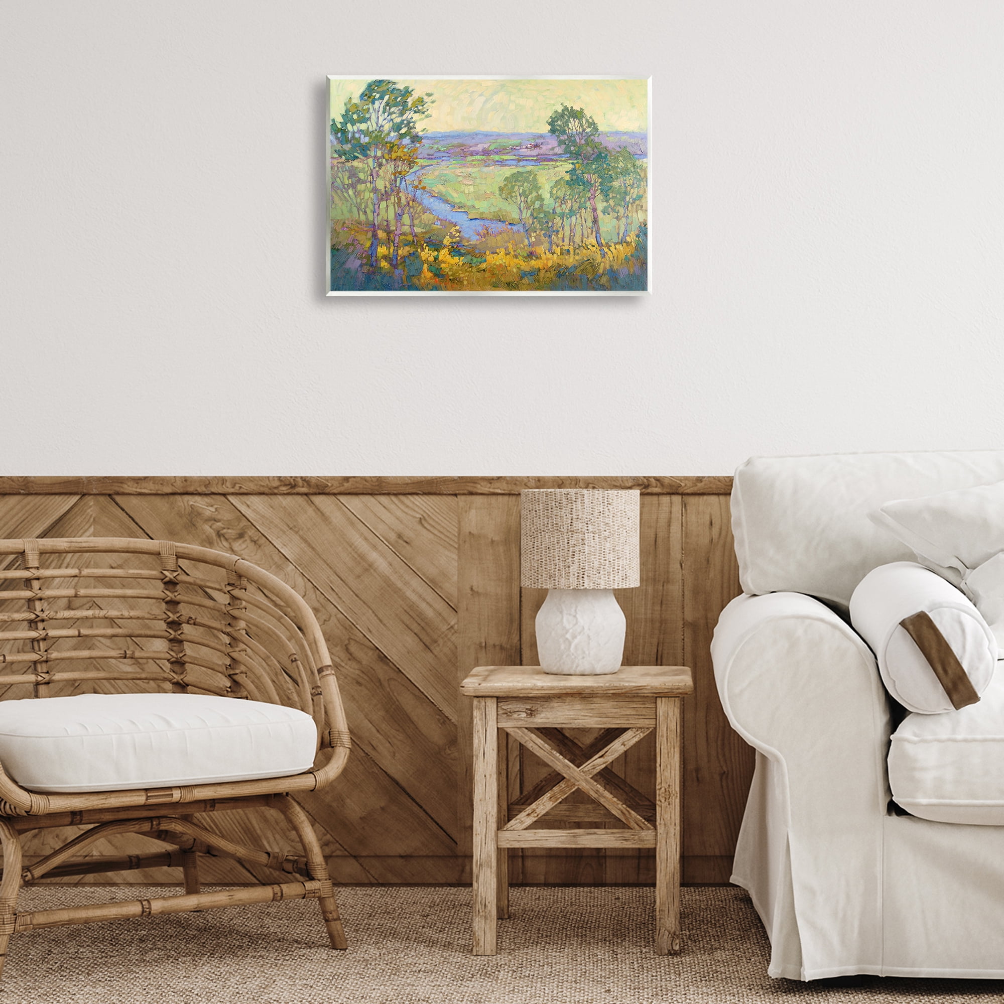Stupell Industries Abstract Winding Stream Landscape & Nature Painting Unframed Art Print Wall Art, 19 x 13