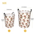 thumbnail image 5 of PAYOHTO Foldable Laundry Room Hamper Bucket Waterproof Bathroom Basket for College Student Living Room Storage Pillows Blankets Red Mushroom Beige, 5 of 8