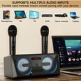 thumbnail image 6 of VIPQV Karaoke Machine, Portable Bluetooth Speaker with 2 Wireless Microphones for Adults & Kids, Singing Machine for Party and Celebration, Supports Bluetooth/USB/AUX and PC Connected, 6 of 7