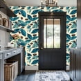 thumbnail image 3 of Coffee Shop Peel and Stick Wallpaper Vintage Botanical Coffee Plant Blue Leaves Beans Wall Mural 17.7in x 9.8ft Self Adhesive Removable Wall Paper Renter Friendly Wallpaper for Bakery Coffee Lover, 3 of 8