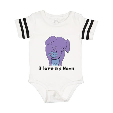 

Inktastic I Love My Nana Elephant Purple Blue Gift Baby Boy Bodysuit
