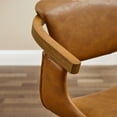 thumbnail image 4 of Art Leon Office Chair, Faux Leather Swivel Desk Chair with Wood Legs, Brown, 4 of 8