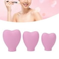 thumbnail image 3 of 3 Pcs Couvre-Pinceaux de Maquillage Portable en Silicone en Forme de Cœur pour Femmes Filles Réutilisables pour Voyage Maison, 3 of 8