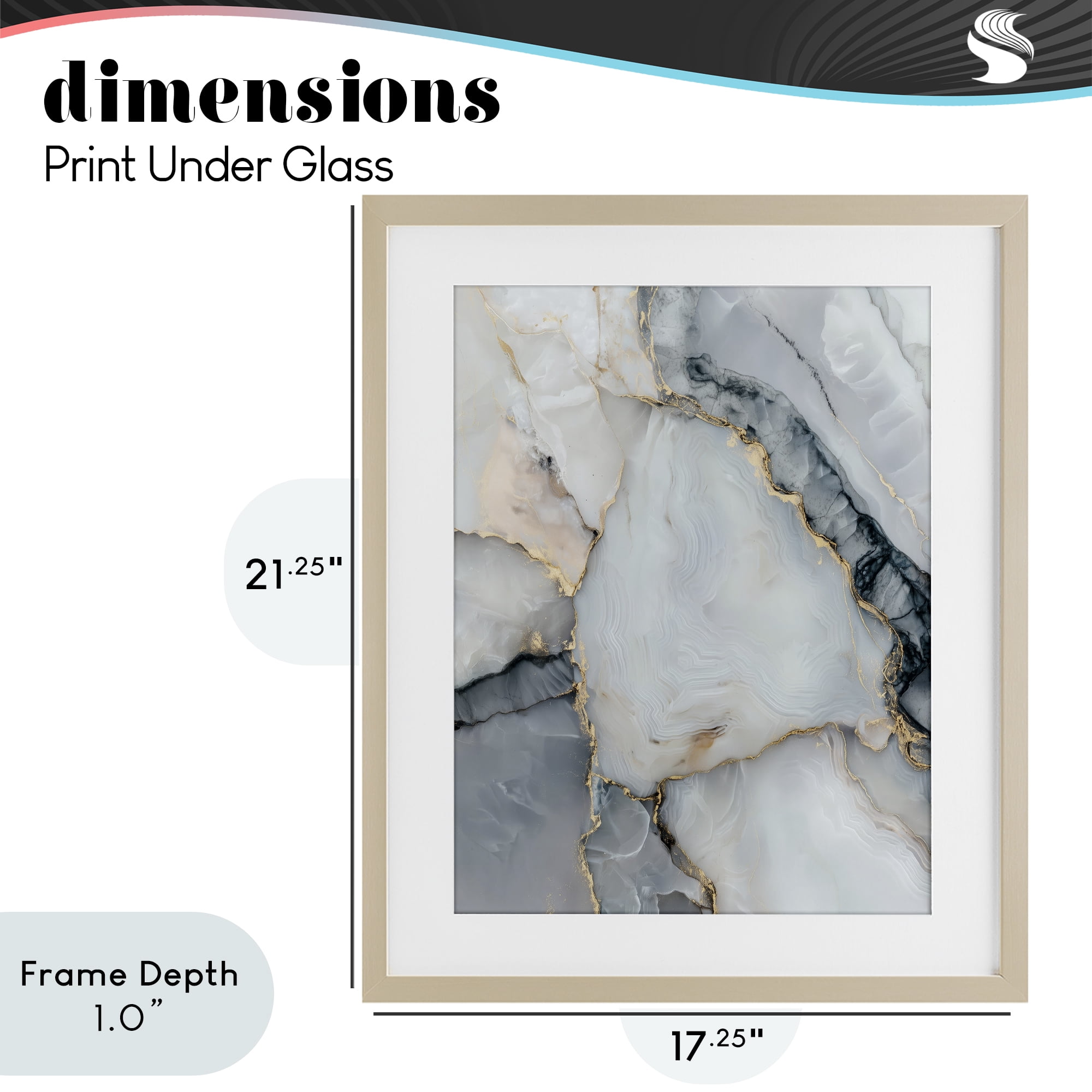 Stupell Industries Luxe Stone Geode Birch Framed Print Under Glass, design by Svetlana Aleynikova