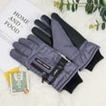 thumbnail image 2 of Gustave Winter Ski Snow Gloves for Women Men Waterproof Touchscreen Snowboard Gloves Cold Weather Warm Thermal Fleece Lined Gloves with Pocket for Running Driving Cycling - Gray, 2 of 8