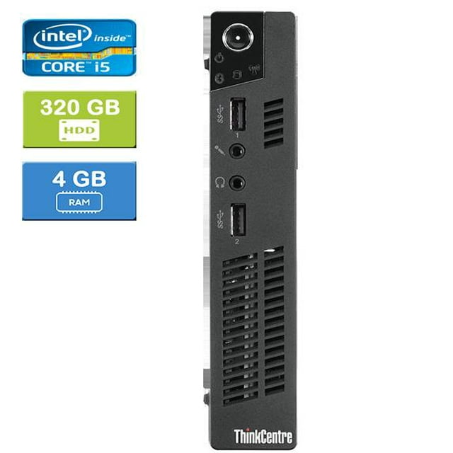 Remis à Neuf : LENOVO M72E TINY Intel Core i5-3470T 2,90 GHz, 4 Go, 320 Go HDD, Win 10 Pro
