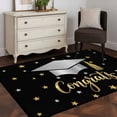 thumbnail image 3 of 3'x5' Rug for Living Room Bedroom, Black Stars Graduation Washable Area Rugs Non-Slip Carpet Mats, Yellow White Star Modern Art Indoor Low Pile Area Rug Runner for Kitchen, Mudroom, 3 of 8